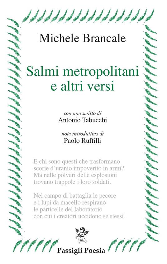 La copertina del volume 'Salmi metropolitani e altri versi' di Michele Brancale