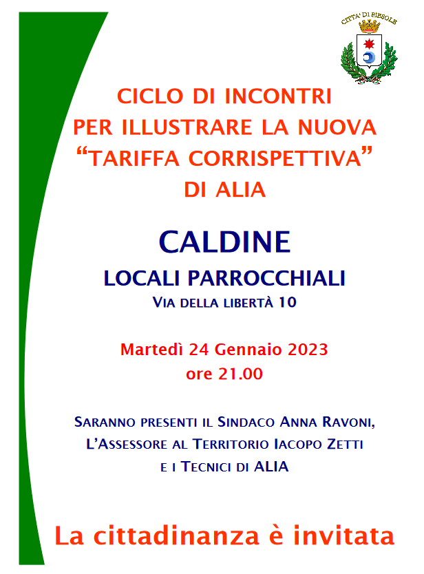 Prosegue il ciclo di incontri per illustrare la nuova 'tariffa corrispettiva' di Alia