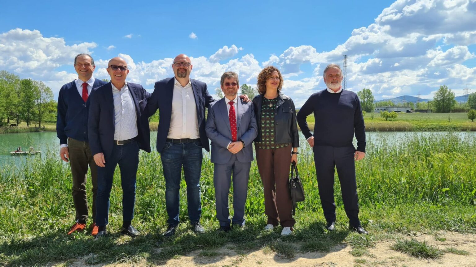 Da sx Ing. Manetti, Bottino, Giorgi, Fossi, Bagni, Prestini (Fonte foto Consorzio di Bonifica Medio Valdarno)
