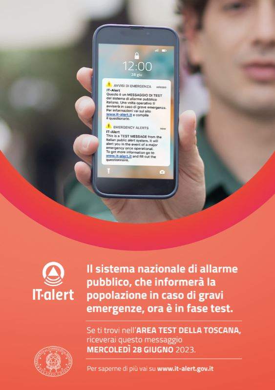 Locandina It Alert Test Regione Toscana 