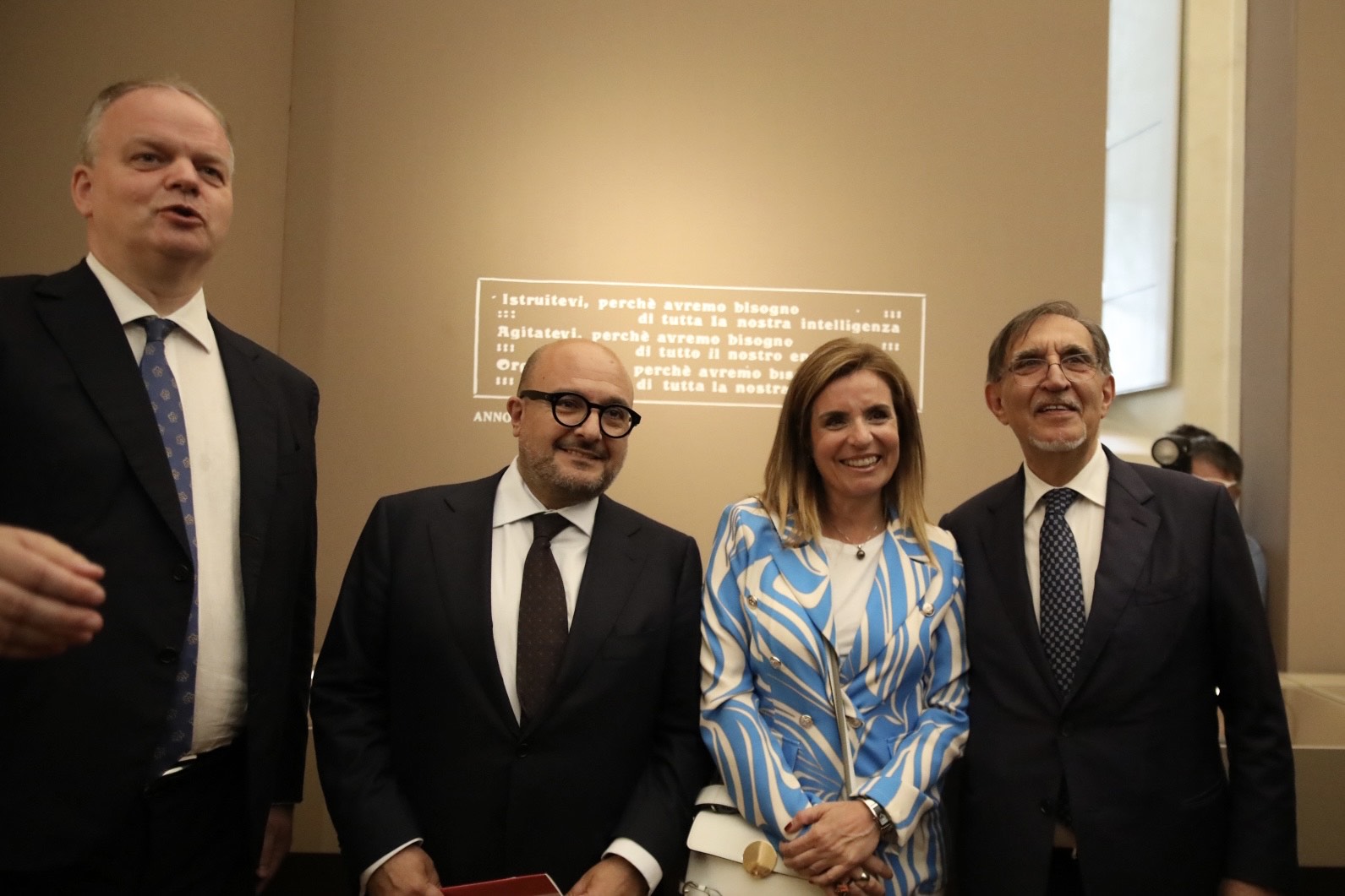 Eike Schmidt, Gennaro Sangiuliano, Laura Passarelli, Ignazio La Russa (Fonte foto Gallerie degli Uffizi)