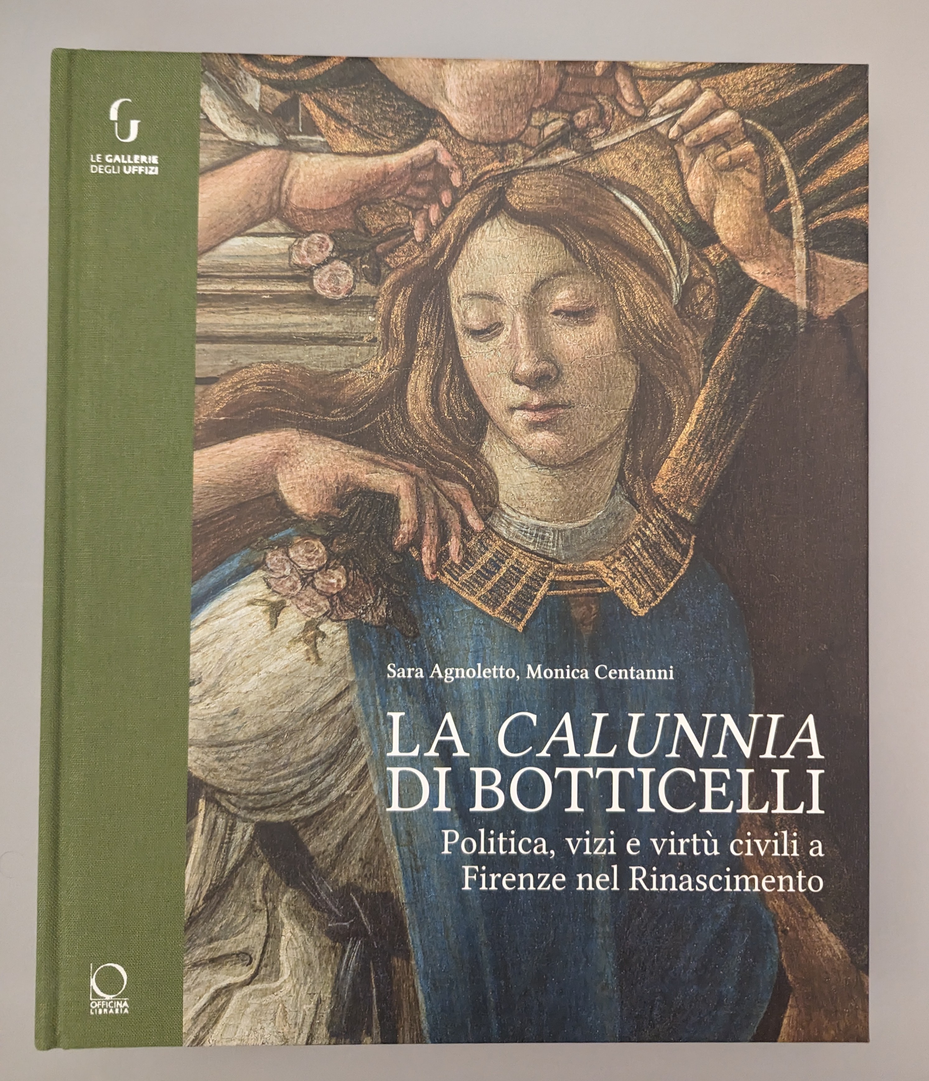La Calunnia di Botticelli, copertina del libro (Fonte foto Gallerie degli Uffizi)