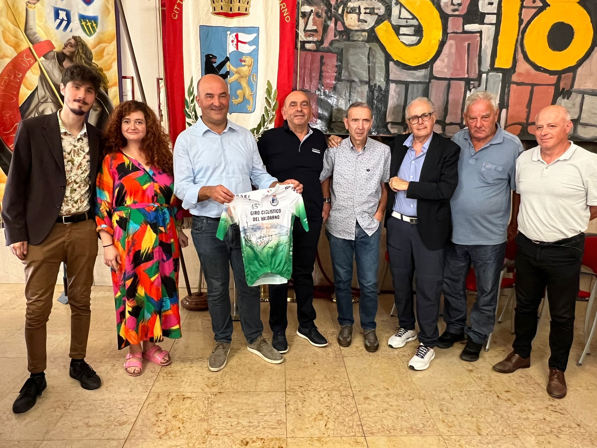conferenza stampa di presentazione dell'iniziativa, insieme a GS Nuovo Pedale figlinese (volontari, insieme al Presidente Sarri), Amministrazione comunale (Sindaca Mugnai e assessore Picchioni) e il consigliere regionale Benucci
