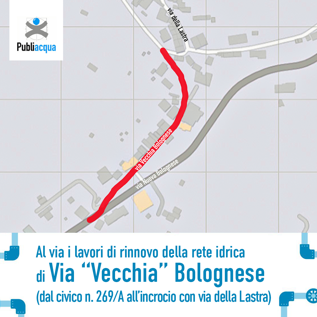 Mappa via Vecchia Bolognese (Fonte immagine Publiacqua)