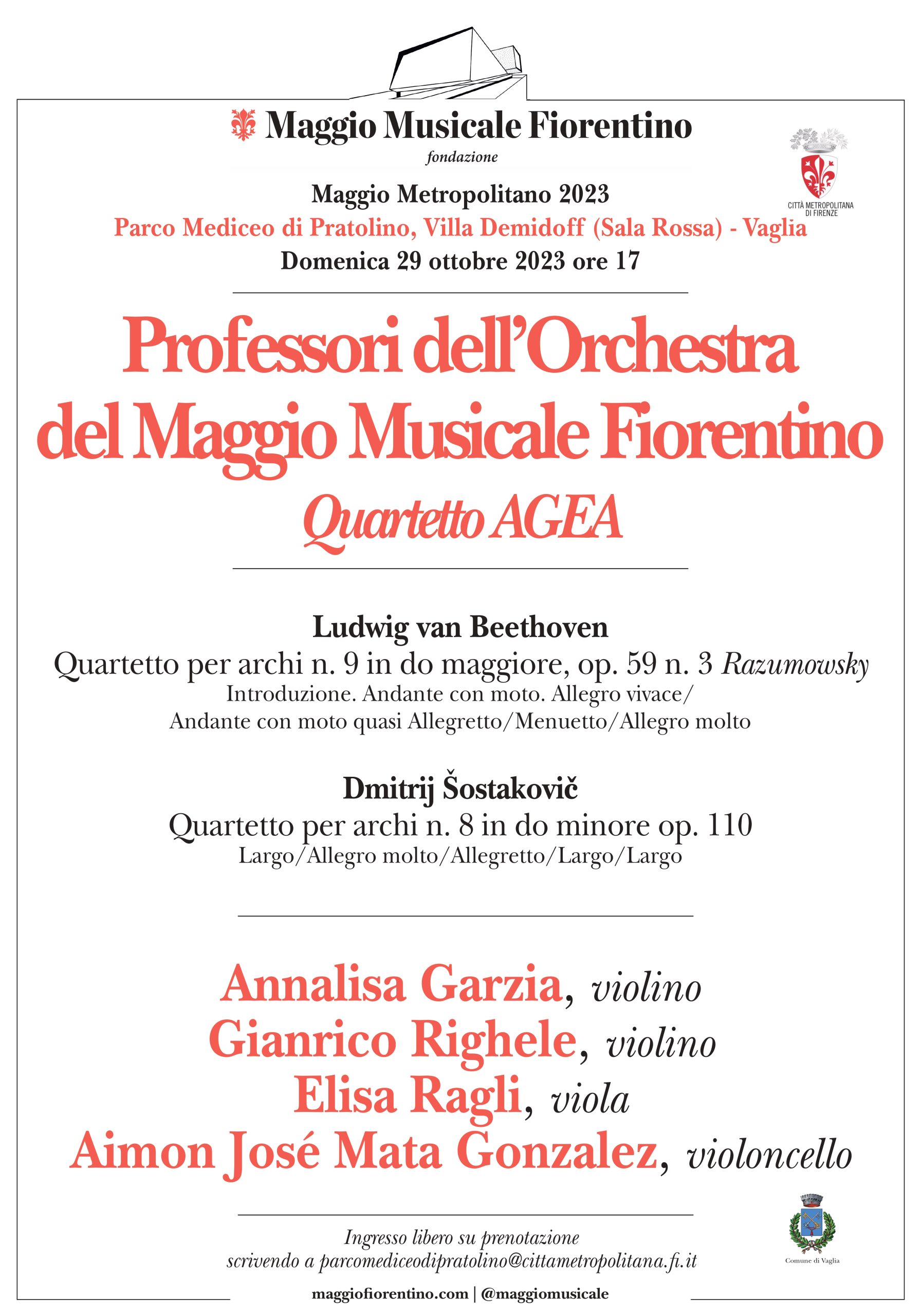 Locandina Concerto Maggio Musicale Fiorentino a Pratolino