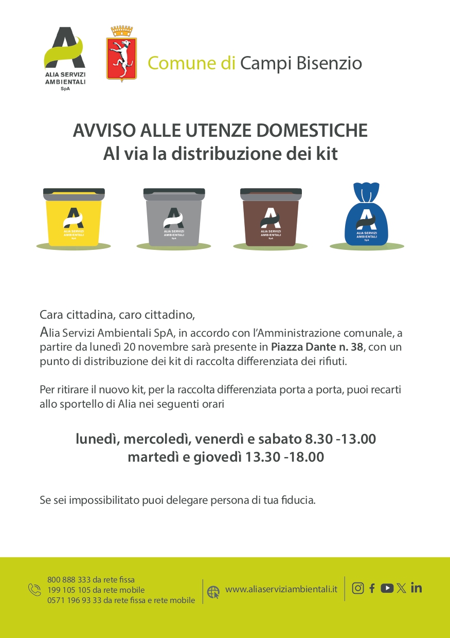 avviso alle utenze domestiche