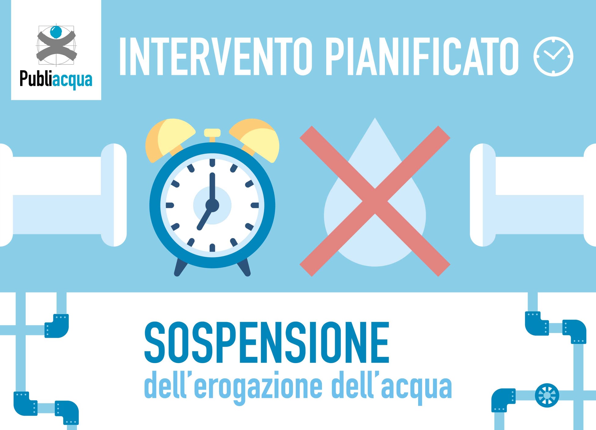 Mancanze d'acqua per lavori programmati