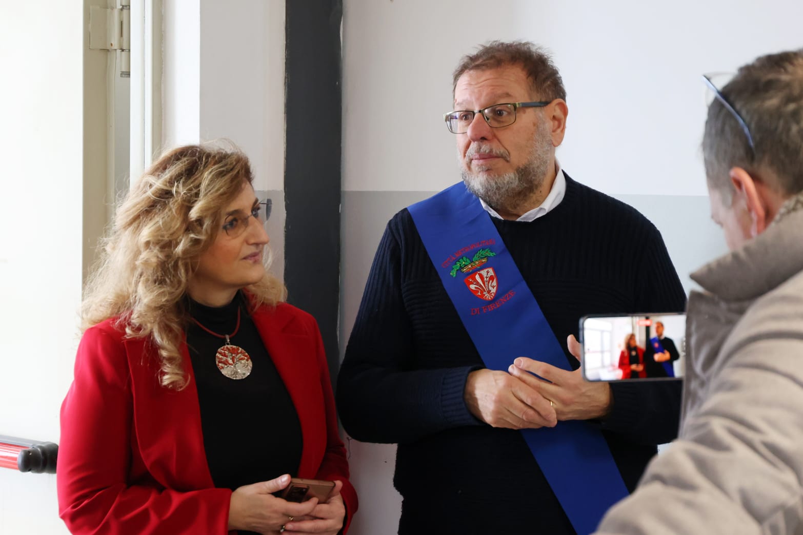 Inaugurazione nuovo plesso scolastico Liceo Pascoli di Firenze da sx Dirigente scolastica Erman e il consigliere Massimo Fratini delegato Edilizia scolastica Citt Metropolitana di Firenze (fonte foto Antonello Serino Met - Ufficio Stampa)