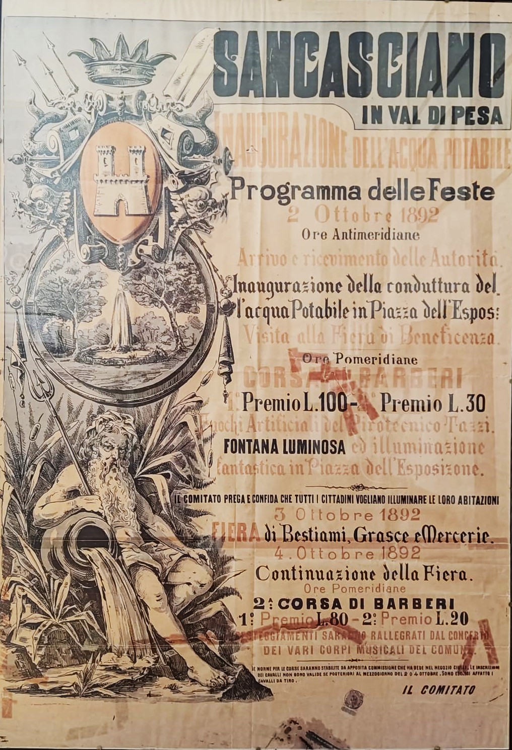 manifesto pubblicitario 1892 (fonte comune di San Casciano) 