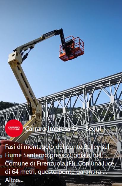 Costruzione ponte Bailey (Frame da video Carrara Impresa)