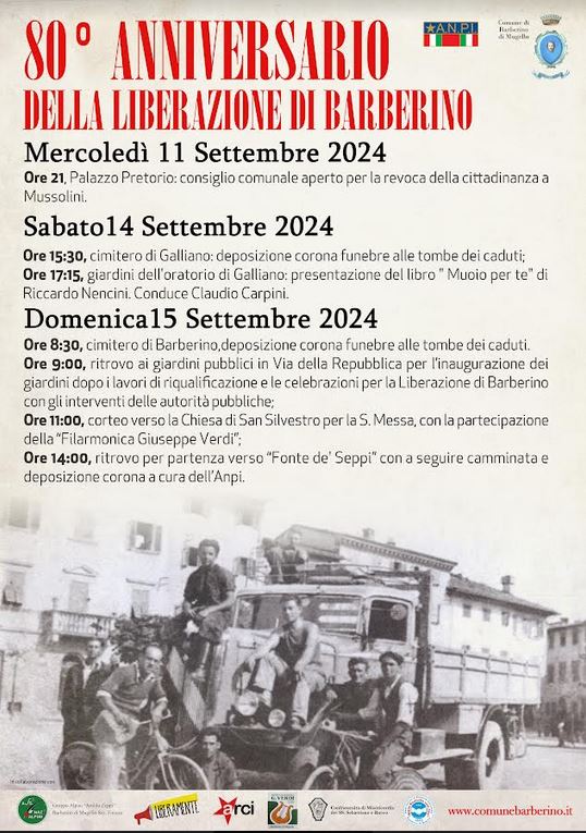 Programma 80esimo anniversario dalla liberazione di Barberino