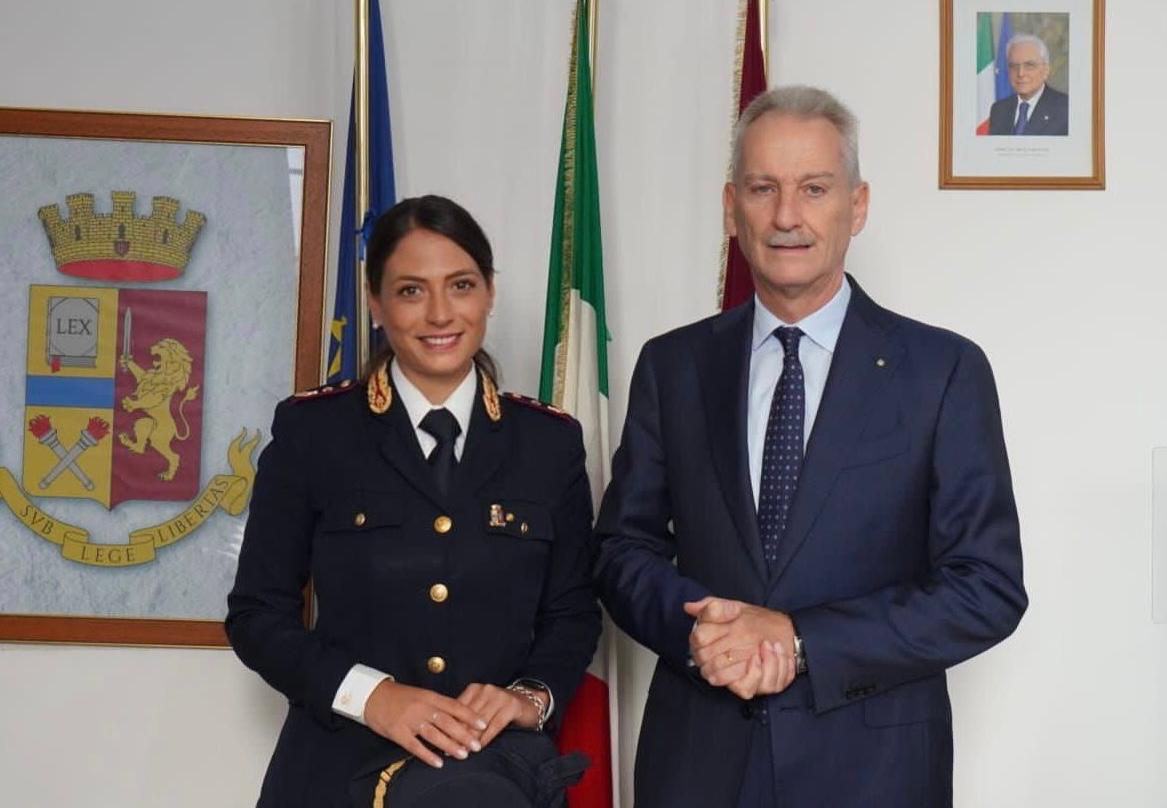 Dr.ssa Vanessa Pellegrino Monti e il Questore Maurizio Auriemma