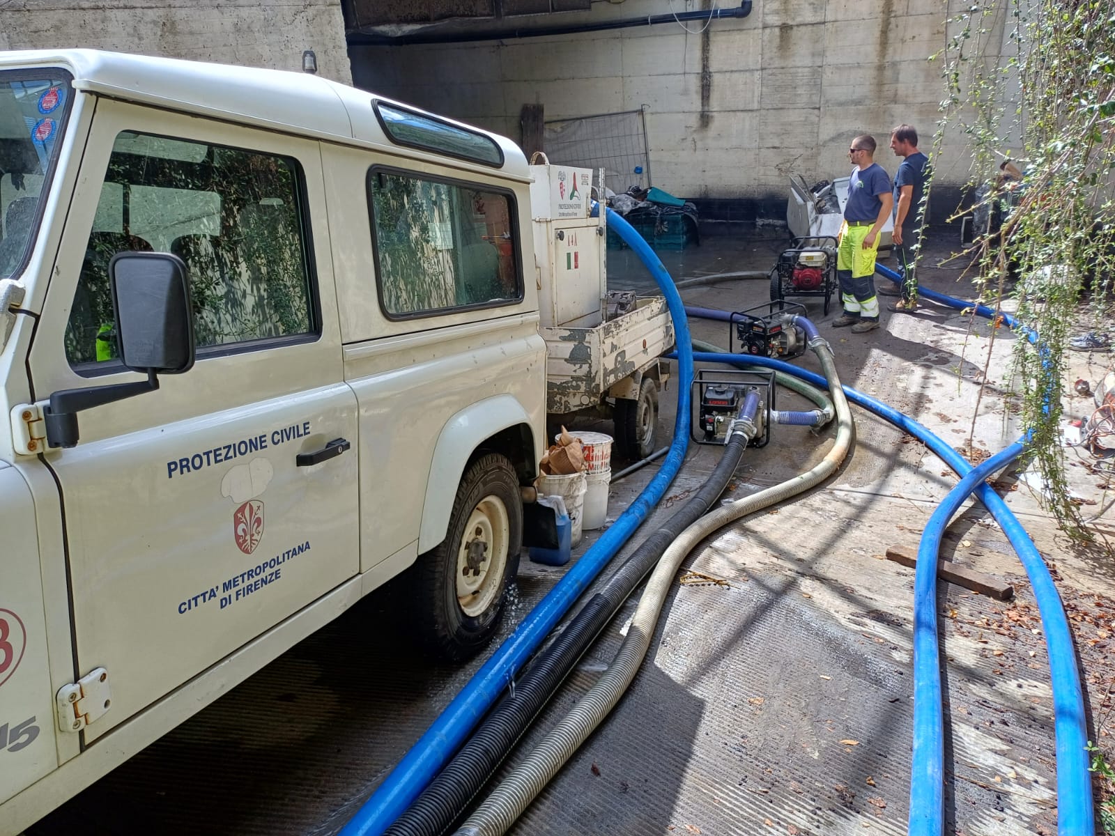 Operatori della Protezione civile metropolitana: interventi a Campi Bisenzio