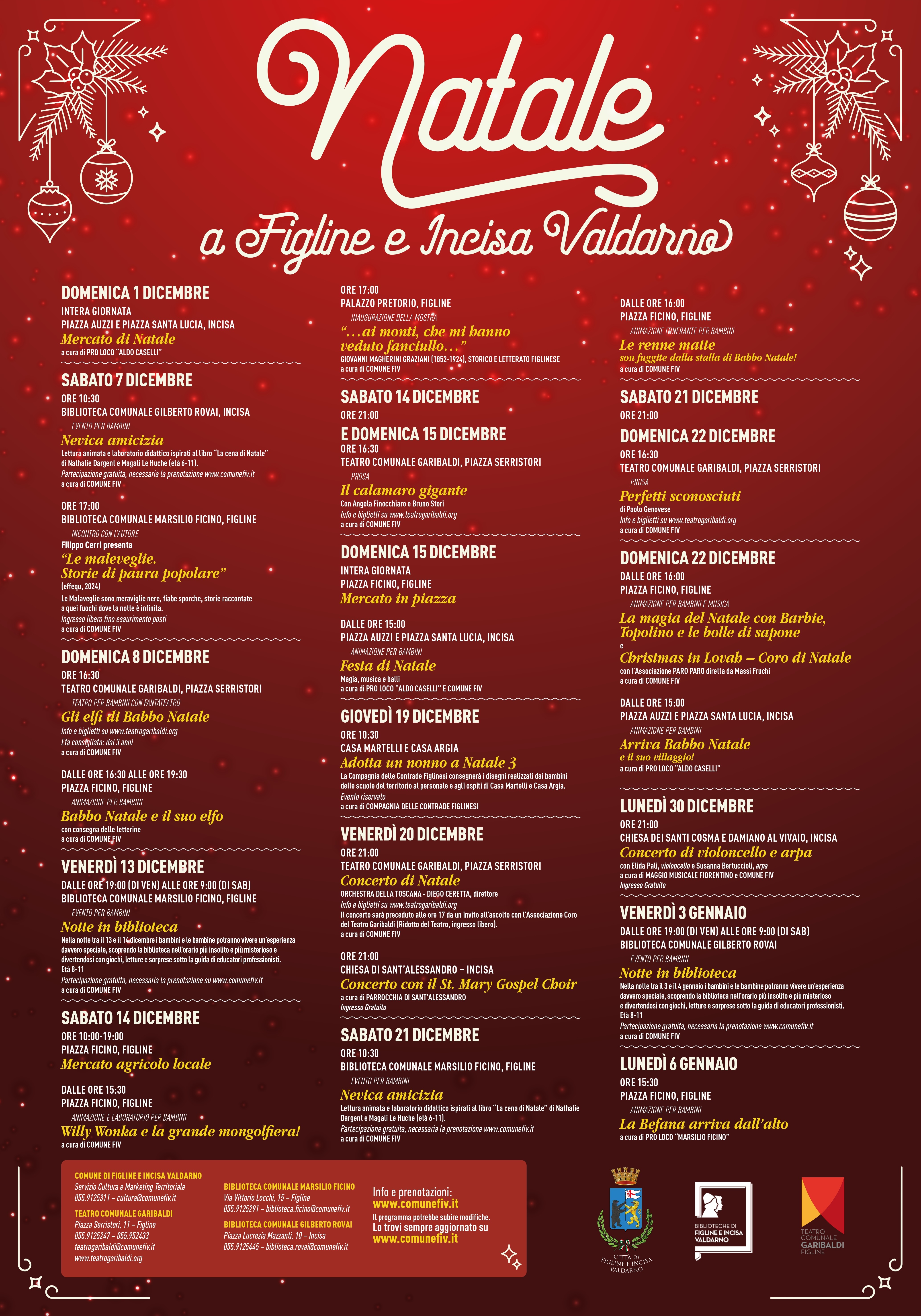 Locandina mese di eventi per le festività