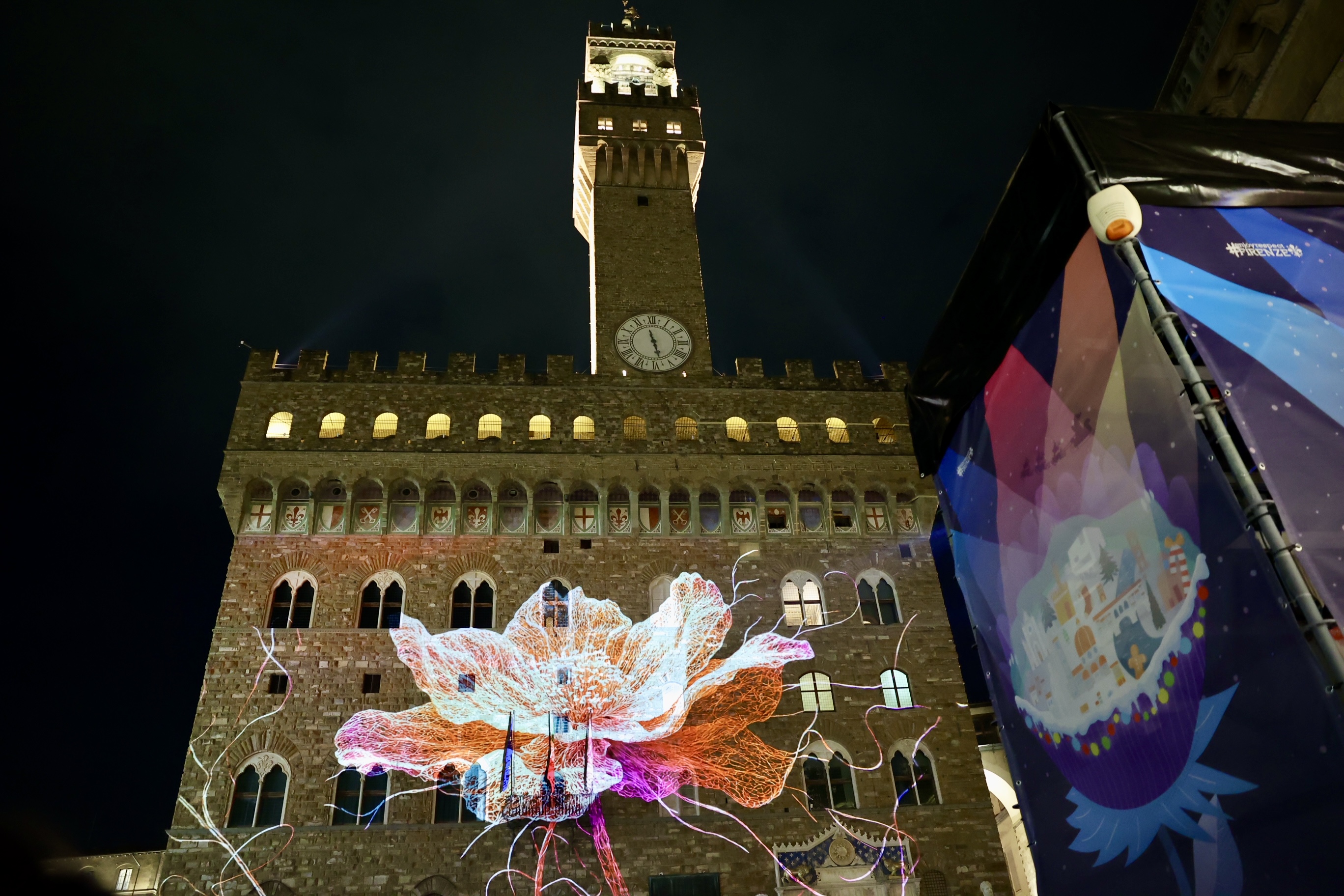 Videomapping su Palazzo Vecchio - Fonte Mus.e