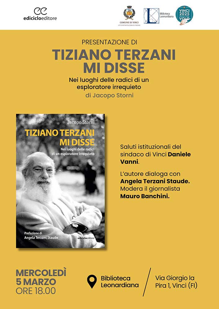 Libri, Jacopo Storni presenta “Tiziano Terzani mi disse”