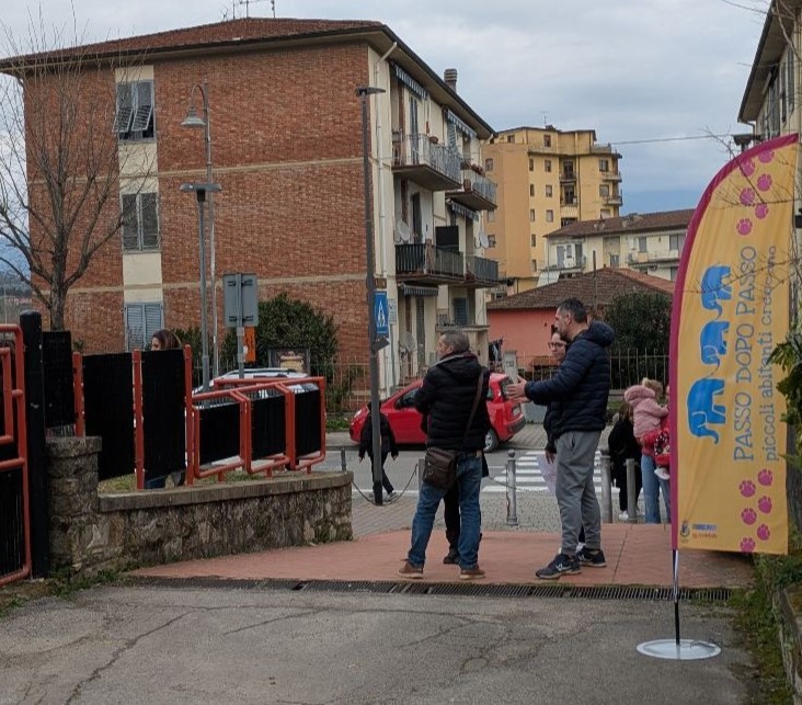 Somministrazione questionari davanti alle scuole 