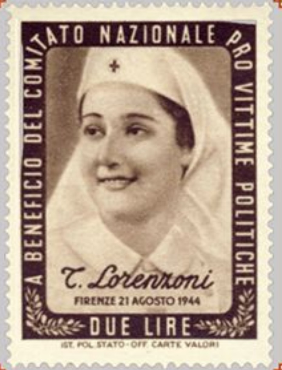 Maria Assunta Lorenzoni in un francobollo commemorativo (Fonte foto comunicato Istituto della Resistenza)
