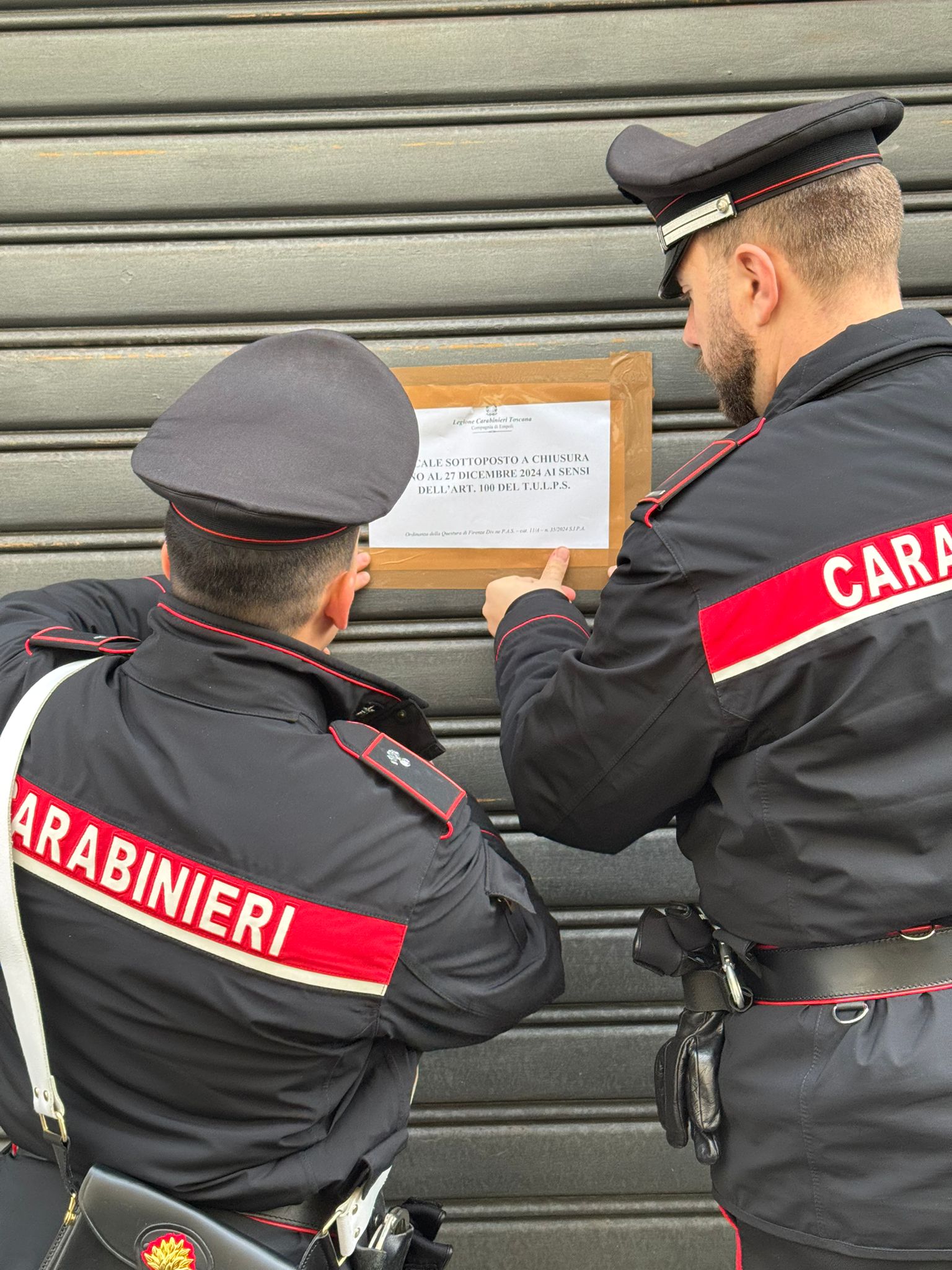 Chiusura temporanea attività commerciale (fonte foto comunicato stampa)