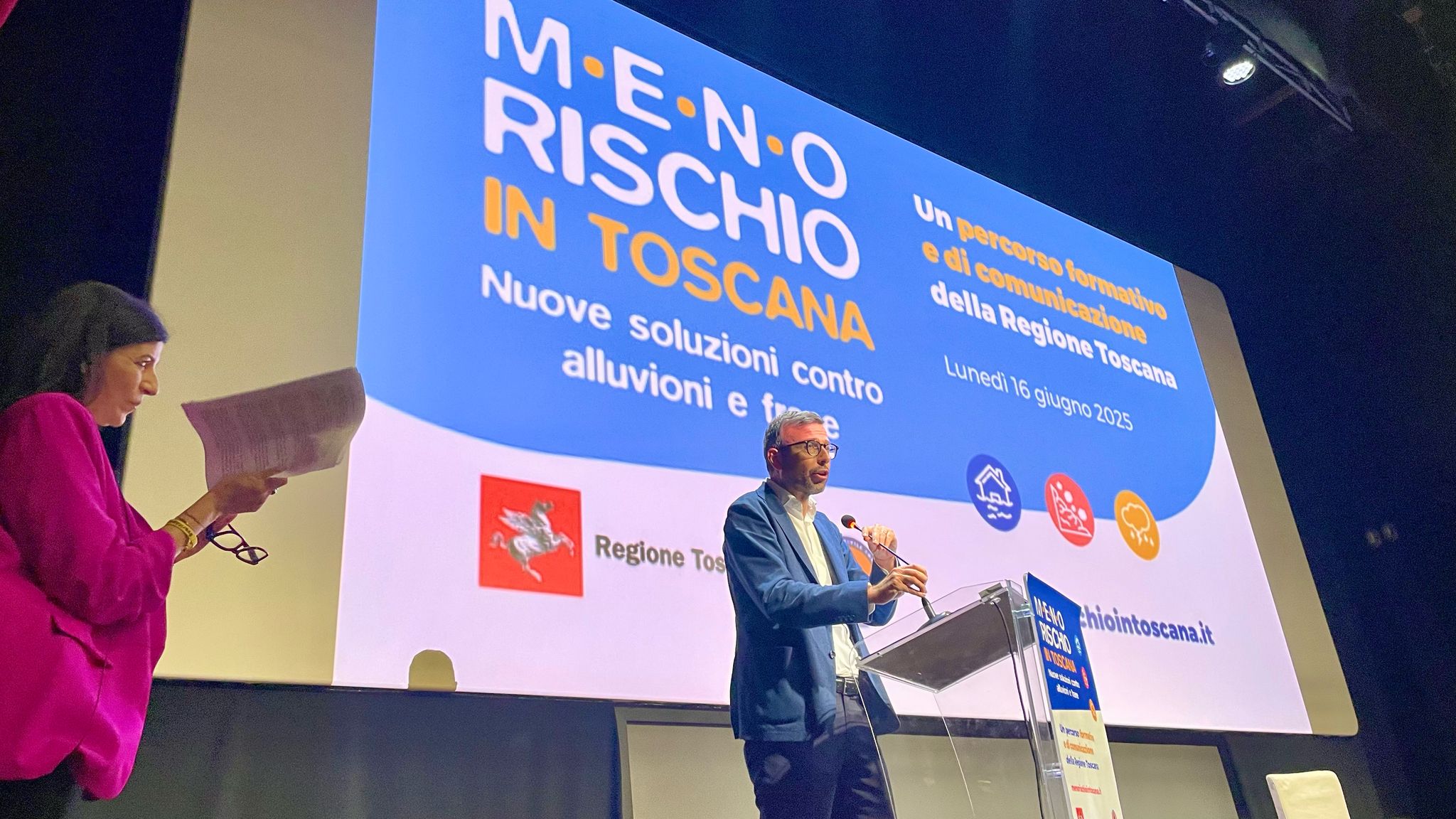 Mazzeo all’evento finale del percorso ‘Meno rischio in Toscana’  (Fonte foto comunicato stampa Consiglio della Regione Toscana)