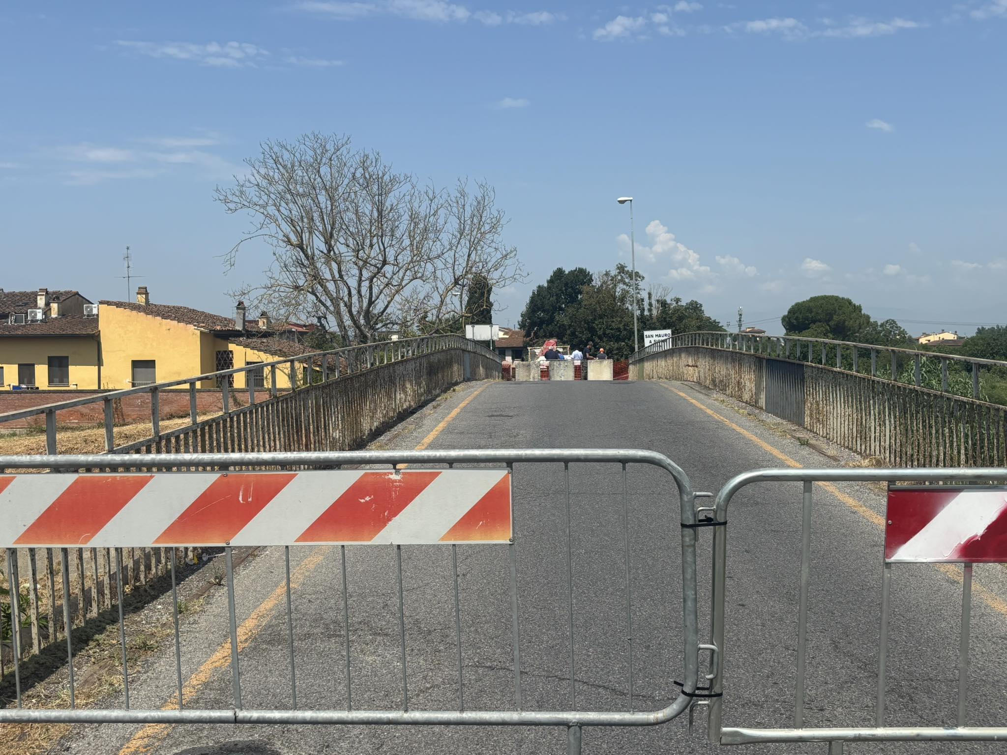Chiusura del ponte di via Nannucci a San Mauro a Signa (Foto da comunicato Comune di Signa)