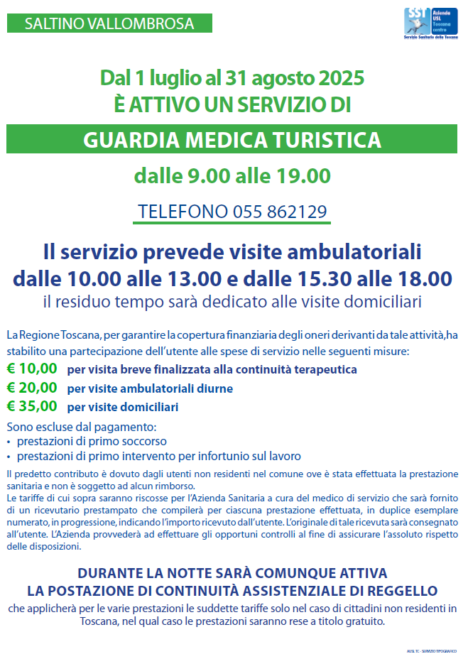 Guardia medica turistica a Saltino
