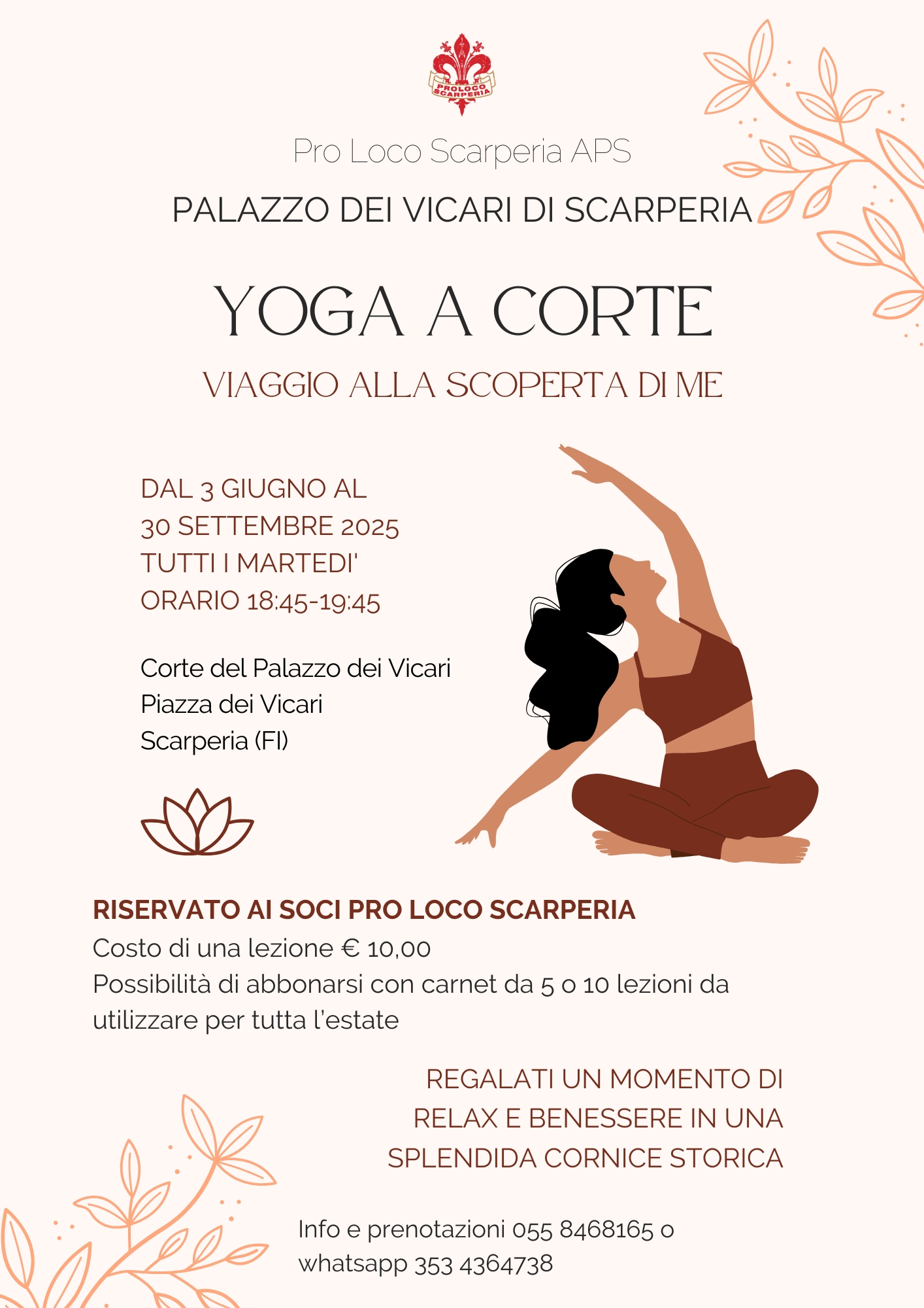 locandina yoga a corte
