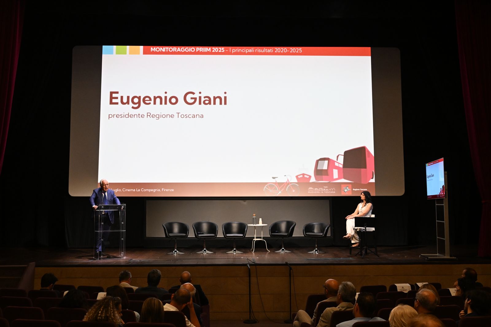 L'intervento del presidente Giani alla presentazione del monitoraggio Priim (fonte foto comunicato stampa)