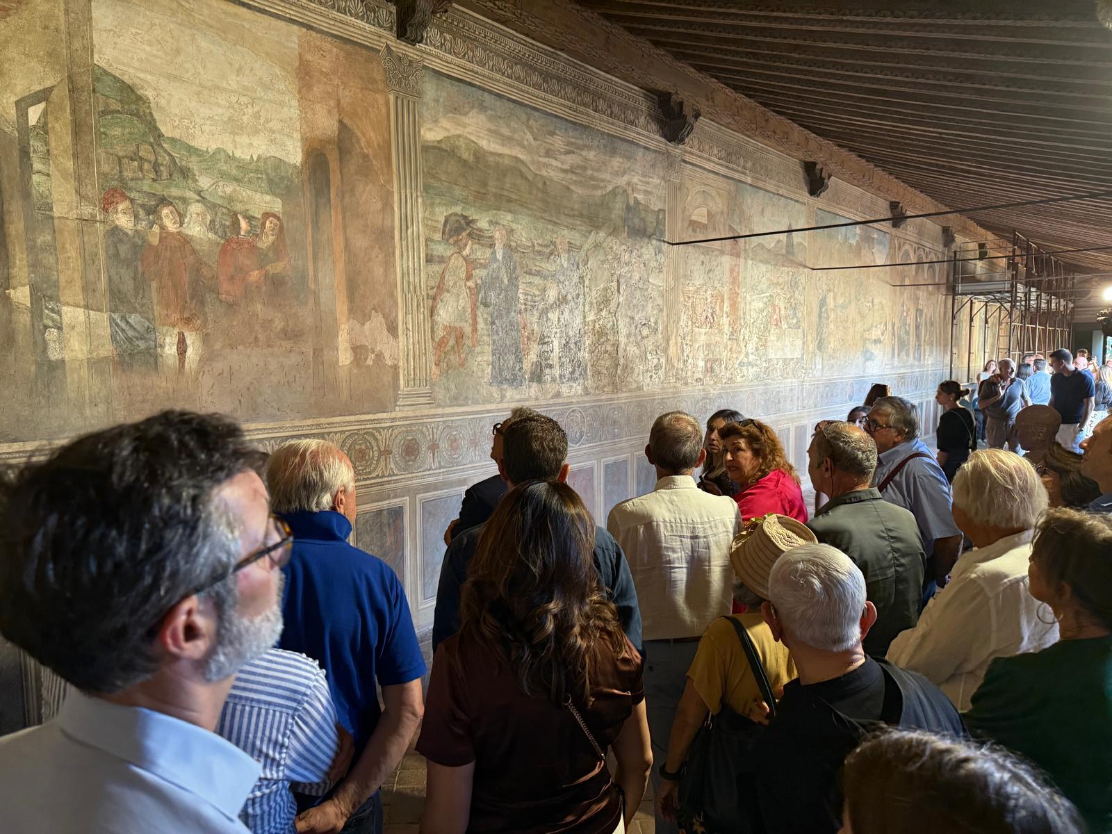 Visita al cantieri restauro affreschi San Benedetto (Fonte foto comunicato Comune di Barberino Tavarnelle)