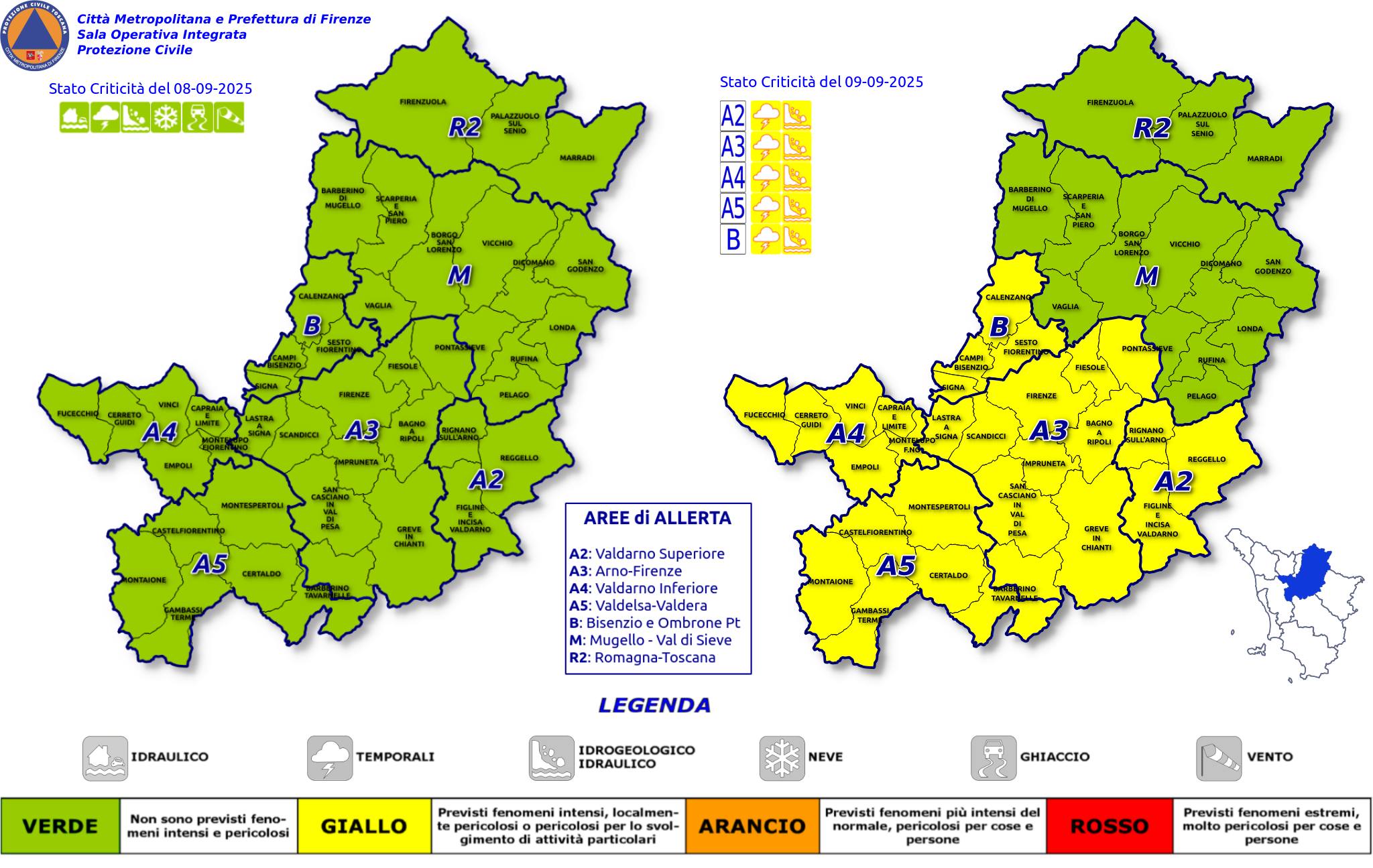 Allerta Protezione Civile Città Metropolitana