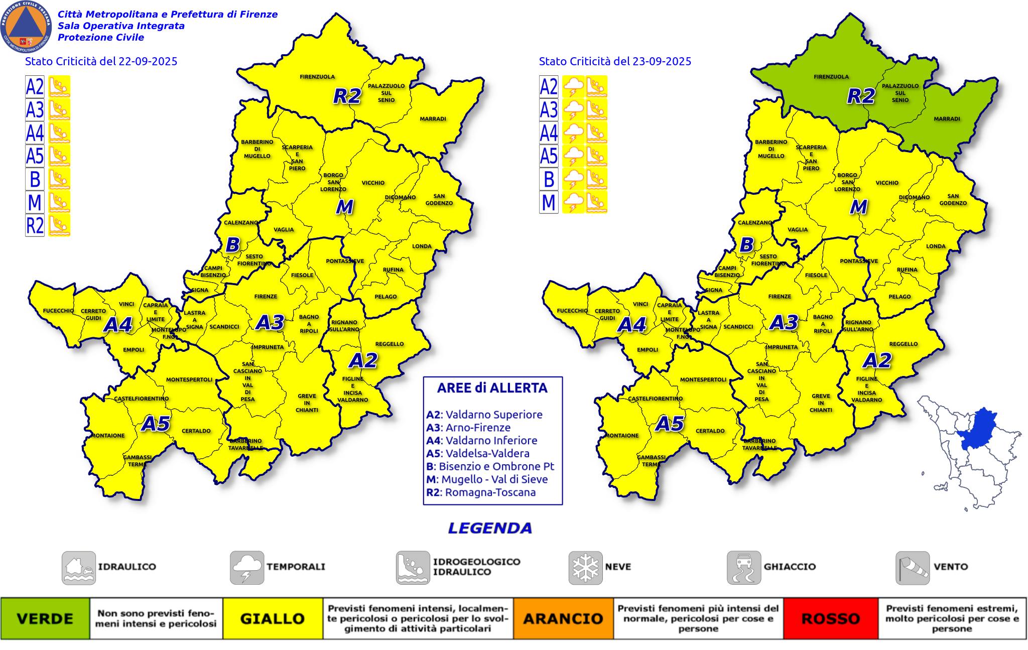 Allerta Protezione Civile Città Metropolitana