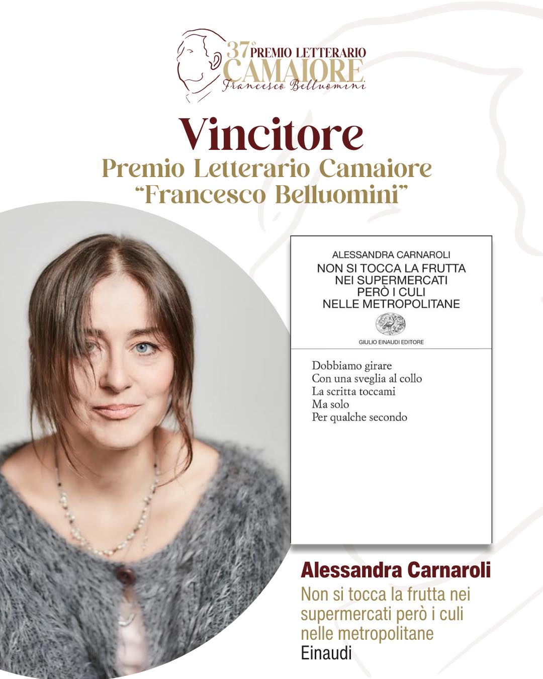 Alessandra Carnaroli ha vinto la finale del 37° Camaiore-Belluomini