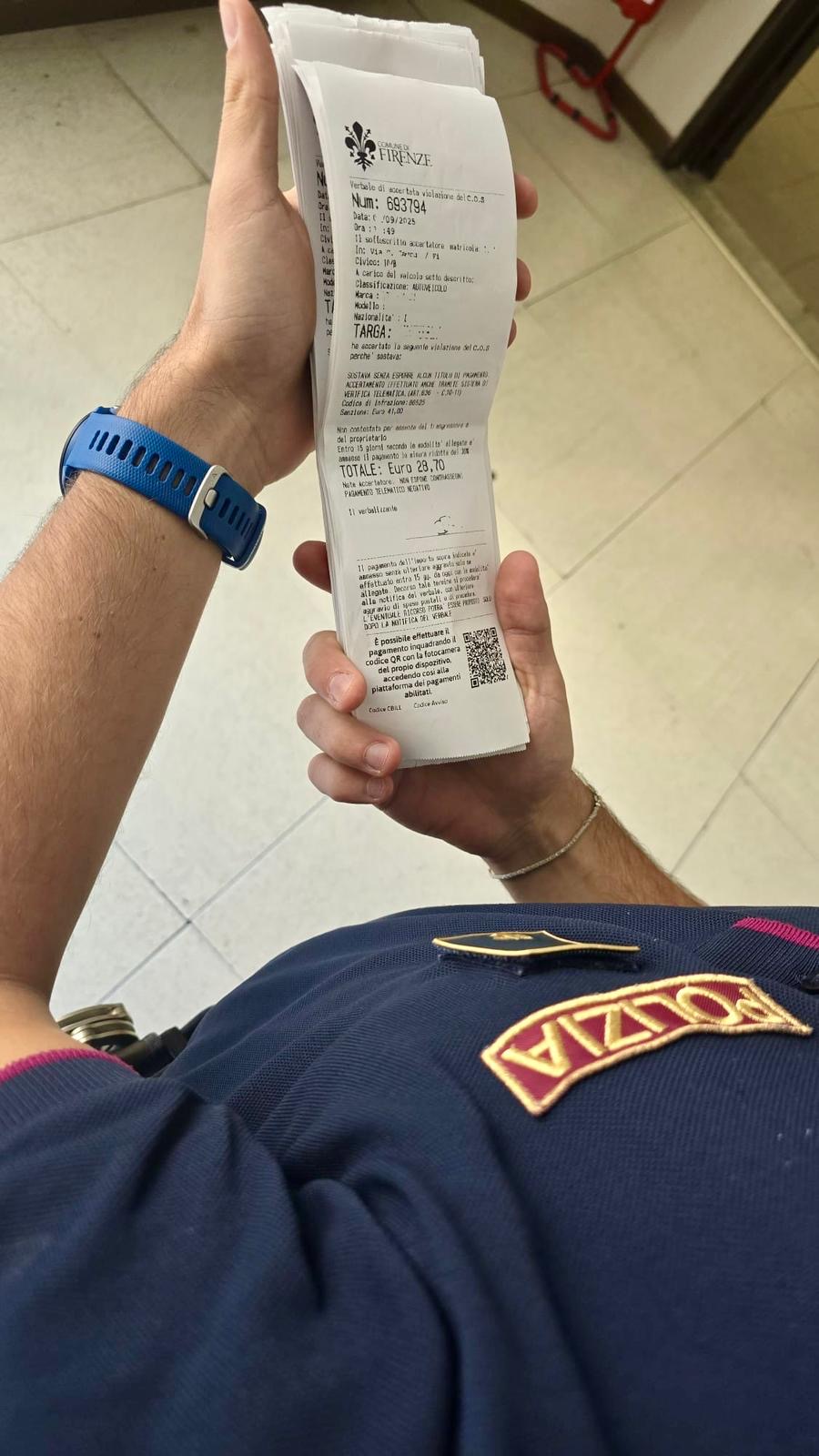 Multe false: la Polizia di Stato di Firenze sorprende il presunto autore (fonte foto comunicato stampa Polizia di Stato)