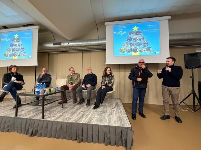 Presidente e Sindaco insieme ai dirigenti CBMV (Foto da comunicato Consorzio di Bonifica Medio Valdarno)