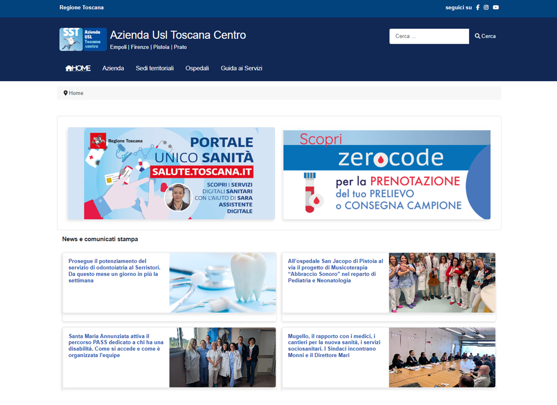 Nuovo sito web per l’Ausl Toscana centro