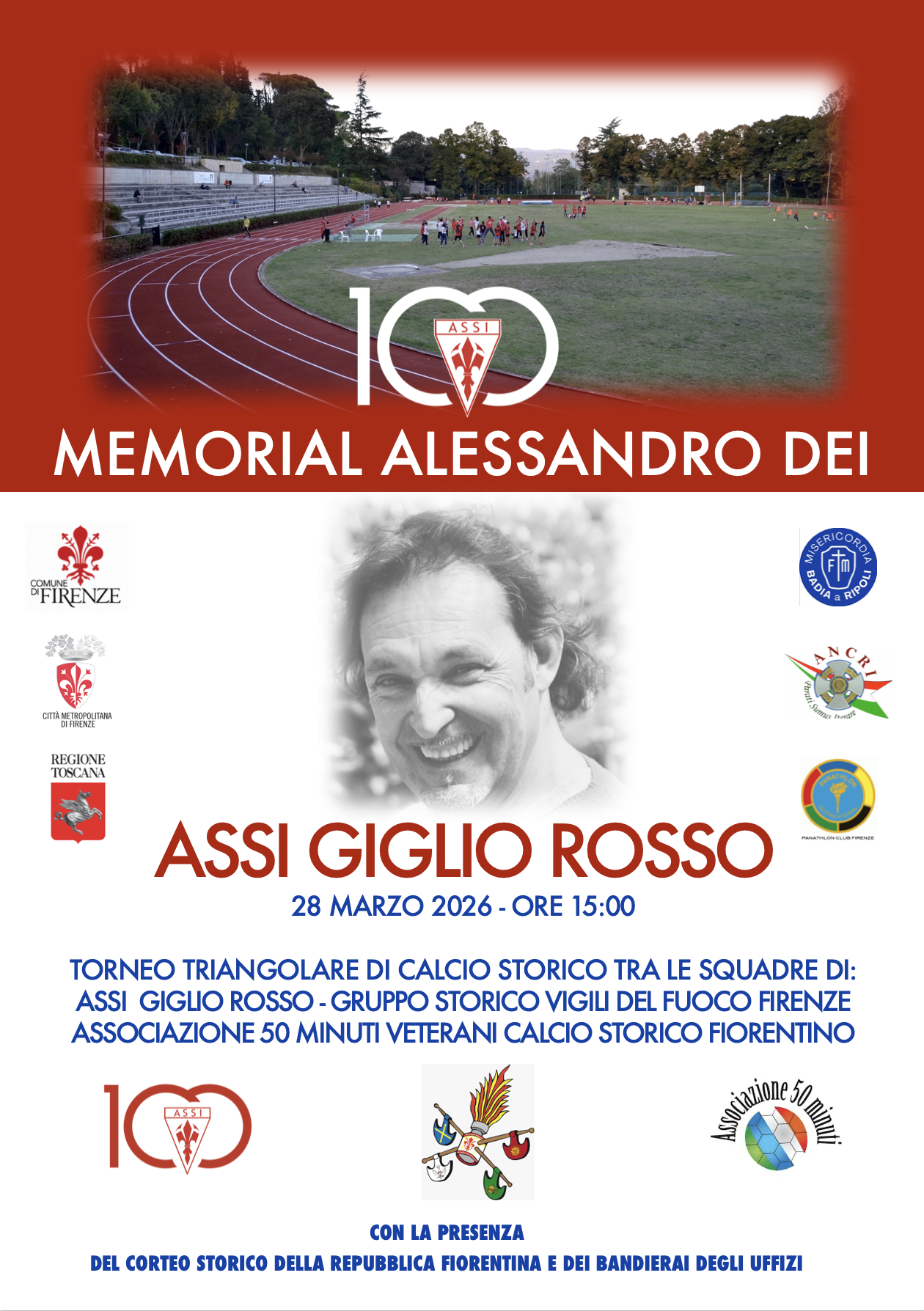 Locandina Memorial Dei (Fonte Assi Giglio Rosso)