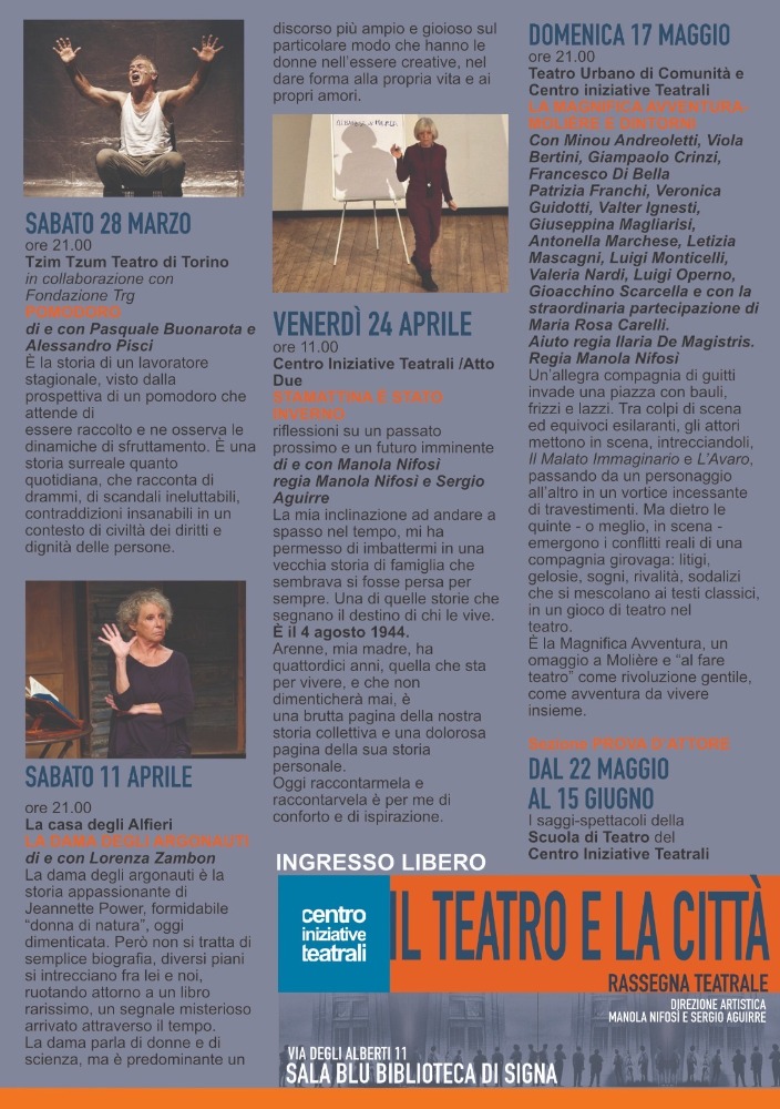 Al via a Signa la prima edizione della rassegna promossa dal Centro Iniziative Teatrali insieme al Comune