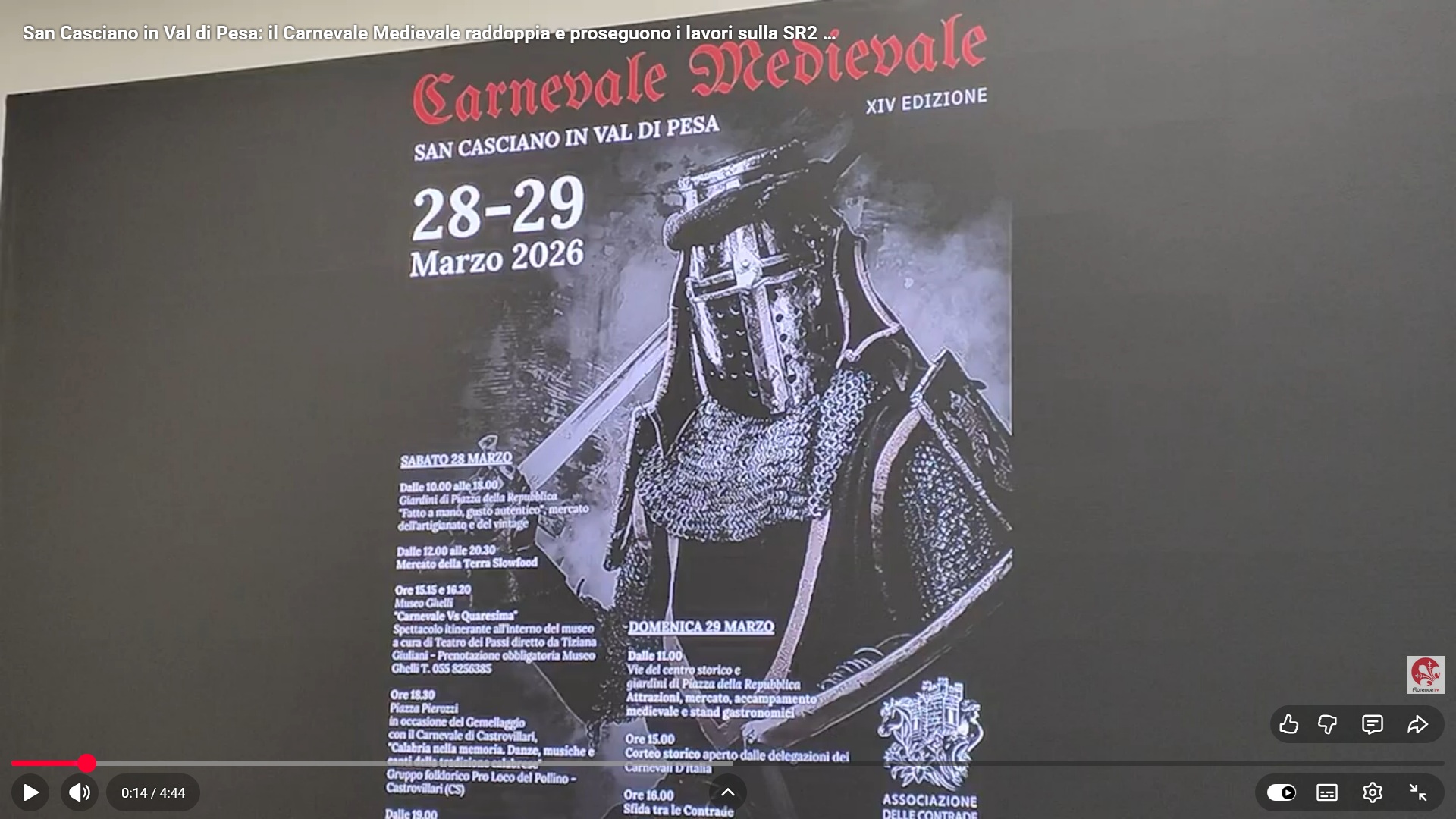 Frame dal video di Florence Tv