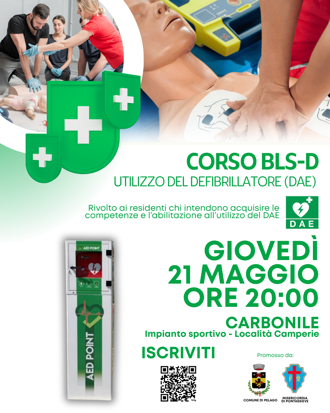 Pelago promuove un corso BLSD per formare nuovi cittadini abilitati all’uso del defibrillatore