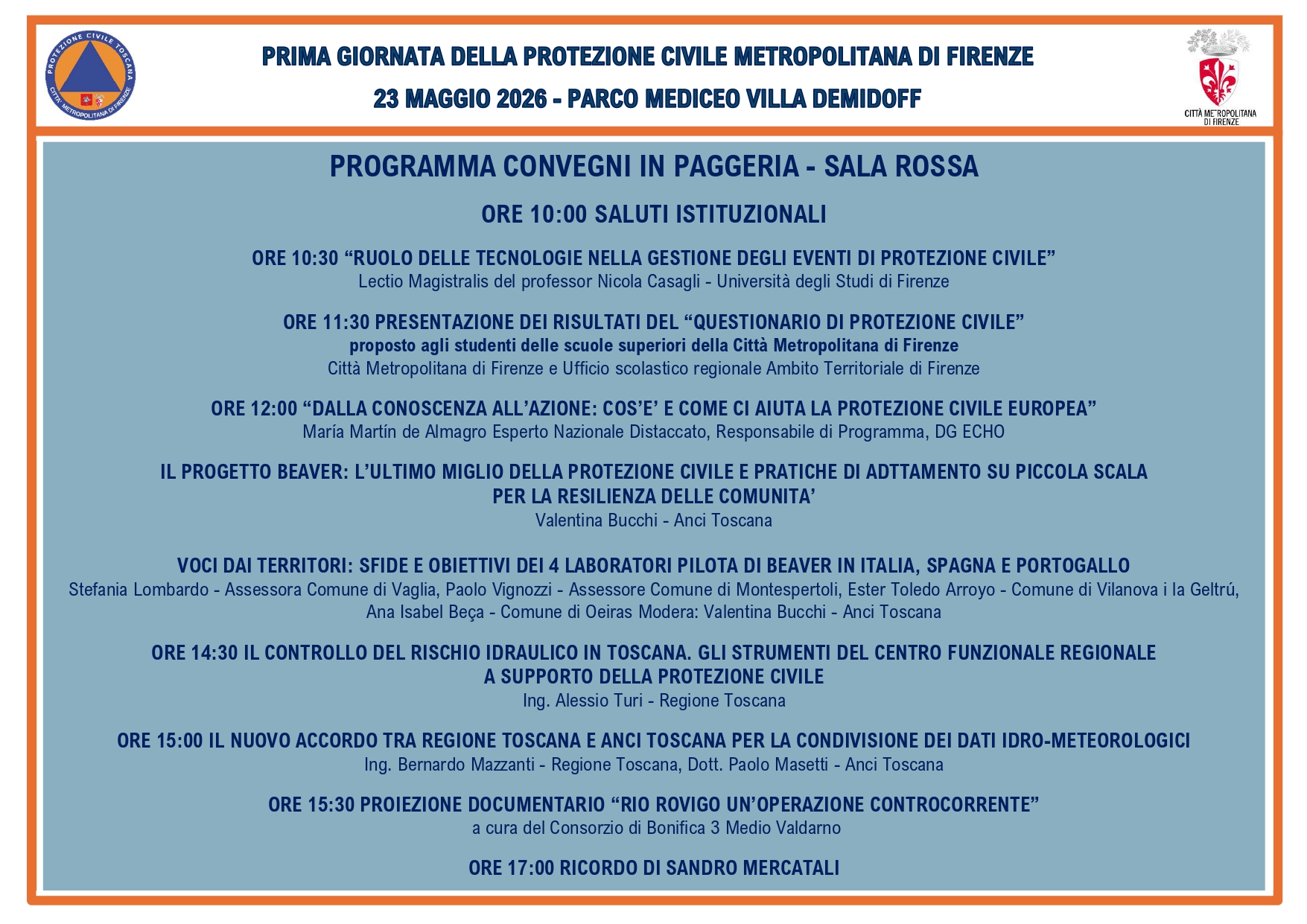 programma dell'evento