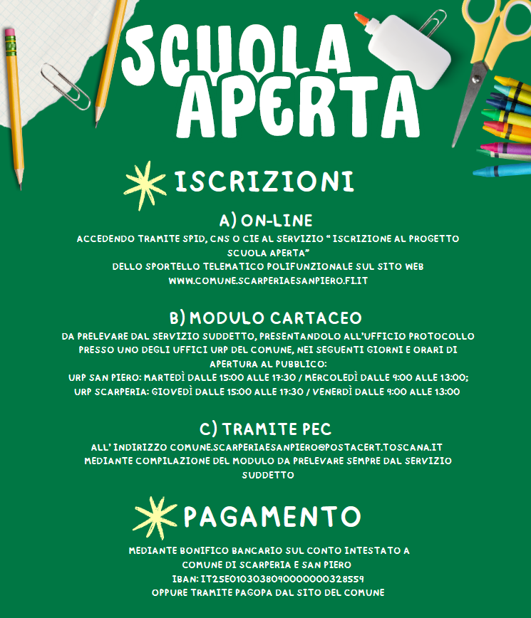 locandina iscrizioni 'Scuola aperta'