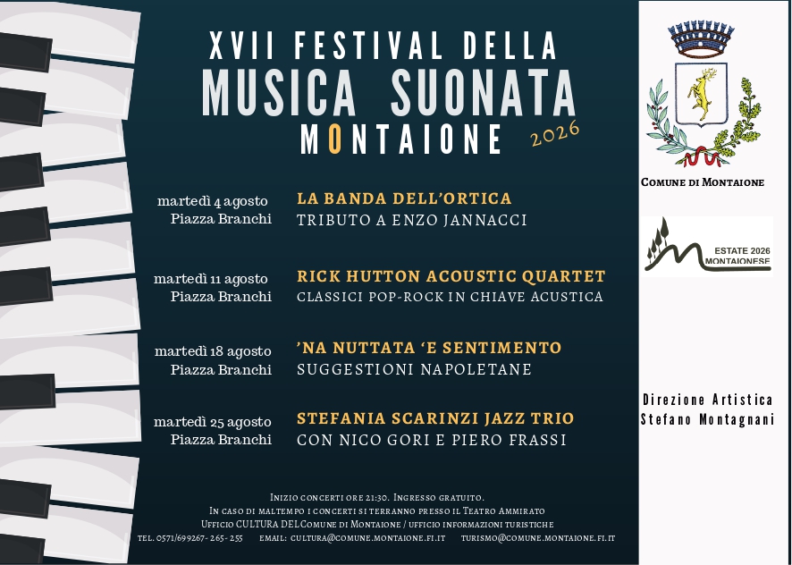 Rick Hutton Acoustic Quartet - Secondo appuntamento con il XVII Festival della Musica Suonata di Montaione