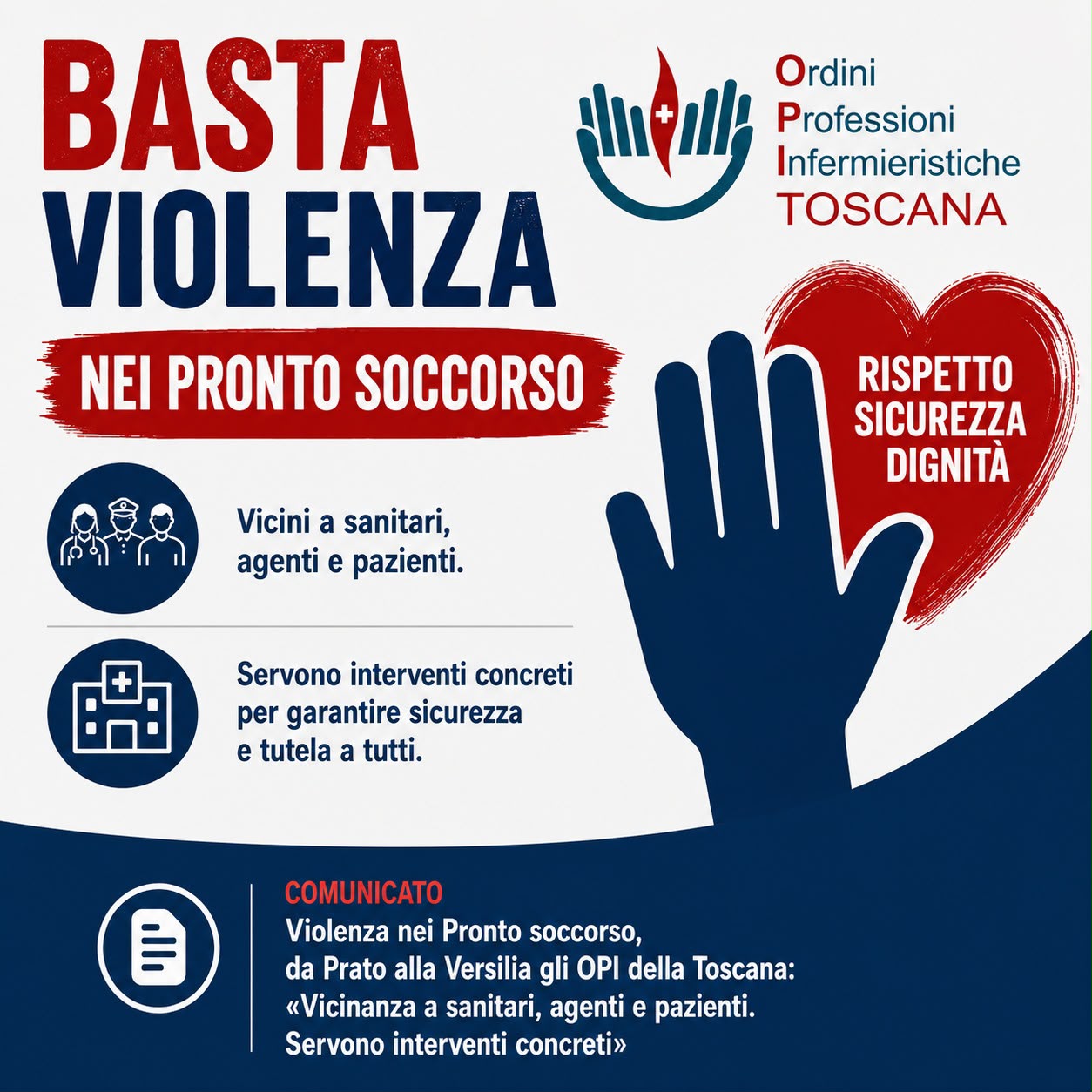 Locandina "Basta violenza nei pronto soccorso"