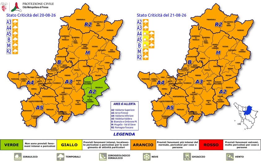 Bollettino Protezione Civile Città Metropolitana di Firenze 