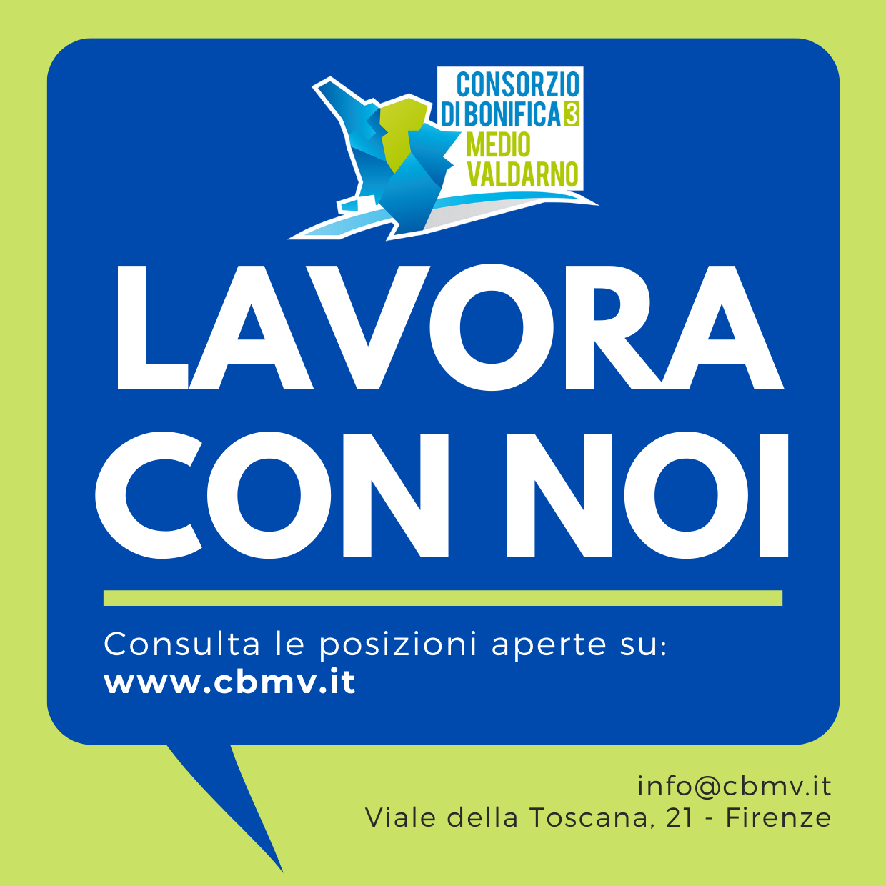 Offerta di lavoro dal Consorzio di Bonifica