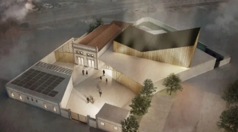 Il rendering del teatro (dal sito del Comune di Dicomano)