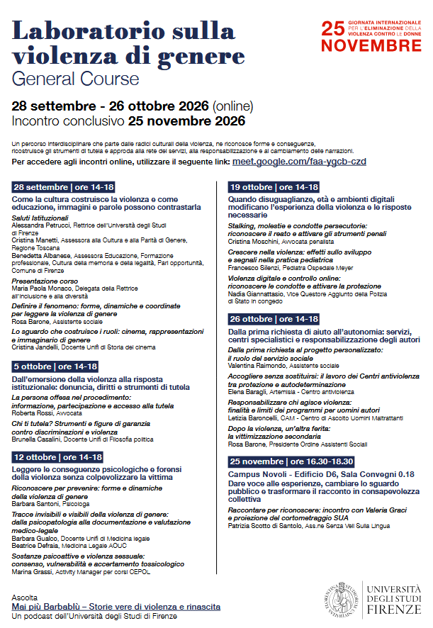 Laboratorio sulla violenza di genere, seconda edizione 