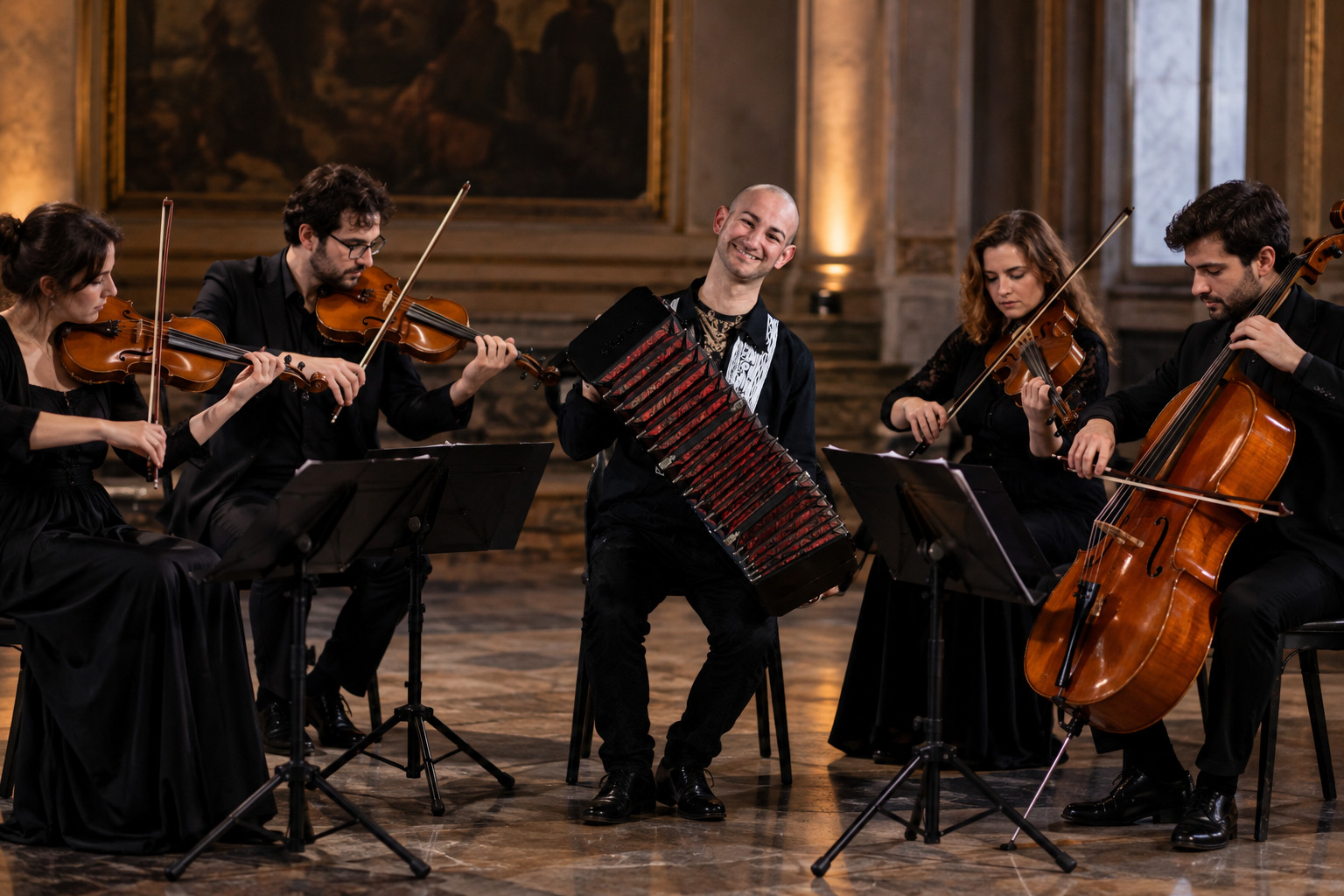 Giancarlo Palena e Quartetto d'archi (Fonte foto Toscana Classica, ufficio stampa Marco Mannucci)
