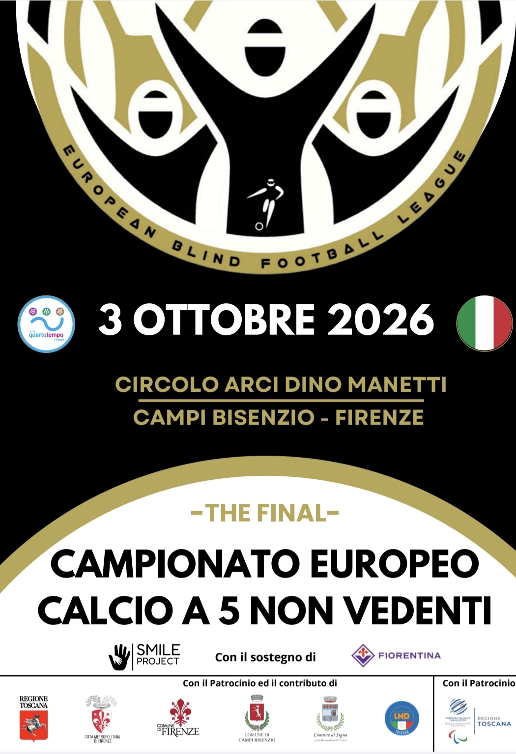 La copertina del torneo europeo di Calcio a 5 per non vedenti 