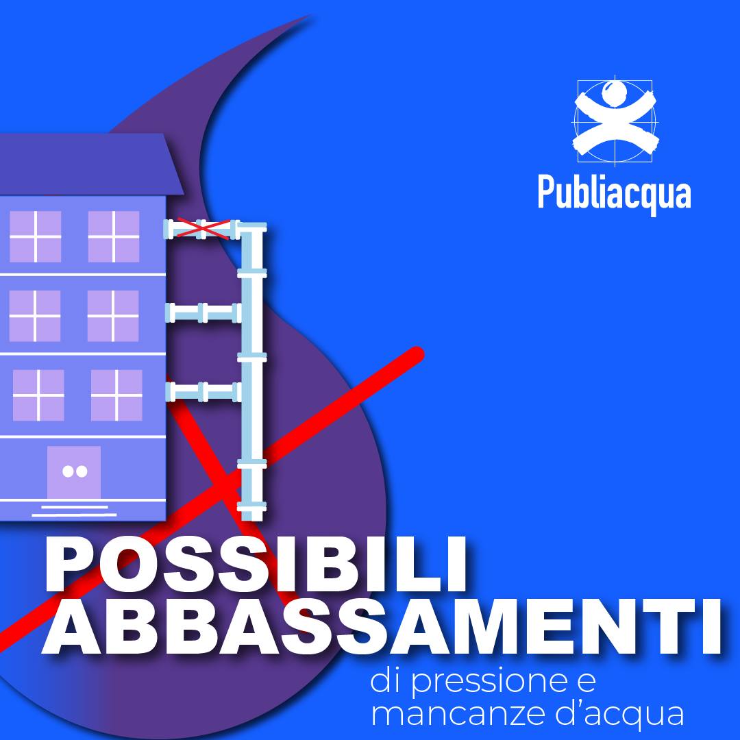 Possibili abbassamenti di pressione e mancanze d'acqua
